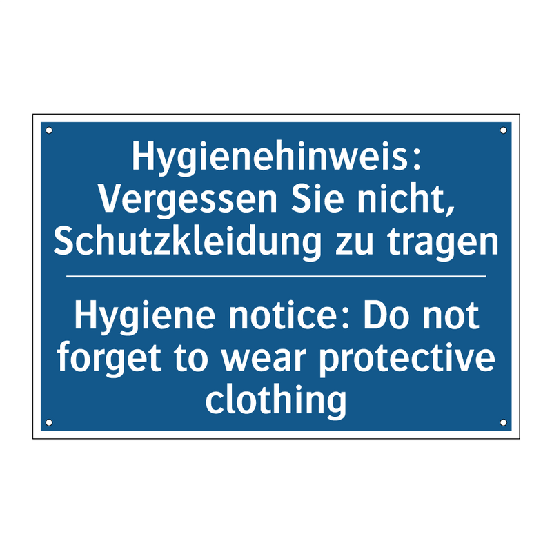Hygienehinweis: Vergessen Sie /.../ - Hygiene notice: Do not forget /.../
