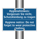 Hygienehinweis: Vergessen Sie /.../ - Hygiene notice: Do not forget /.../