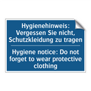 Hygienehinweis: Vergessen Sie /.../ - Hygiene notice: Do not forget /.../