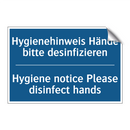 Hygienehinweis Hände bitte desinfizieren/.../ - Hygiene notice Please disinfect /.../