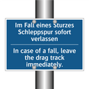 Im Fall eines Sturzes Schleppspur /.../ - In case of a fall, leave the drag /.../