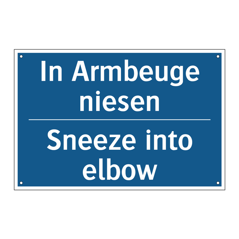 In Armbeuge niesen - Sneeze into elbow