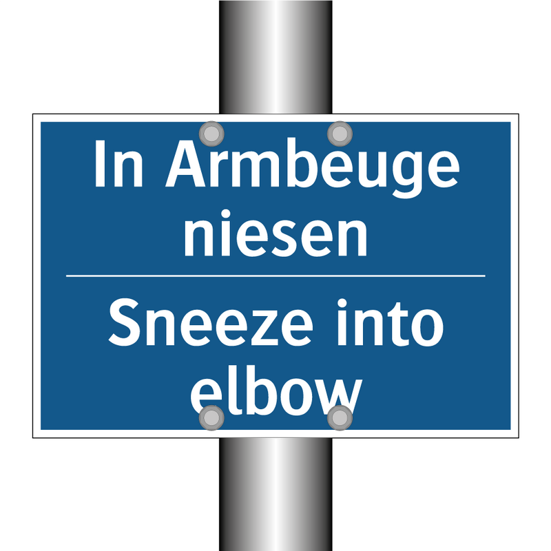 In Armbeuge niesen - Sneeze into elbow