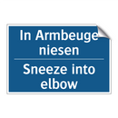 In Armbeuge niesen - Sneeze into elbow