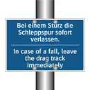 Bei einem Sturz die Schleppspur /.../ - In case of a fall, leave the drag /.../