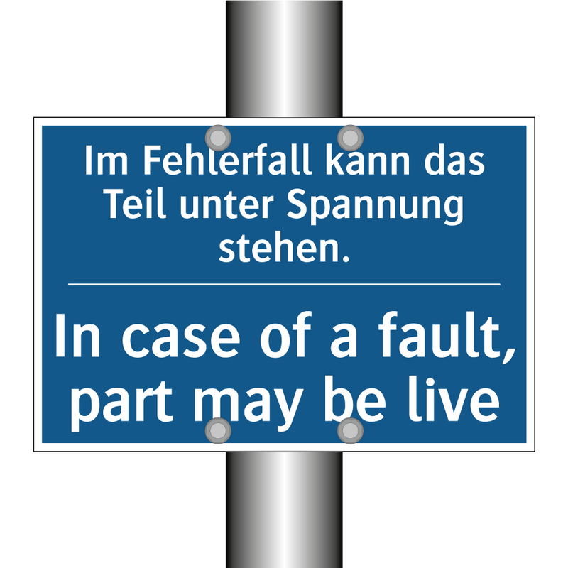 Im Fehlerfall kann das Teil unter /.../ - In case of a fault, part may be /.../