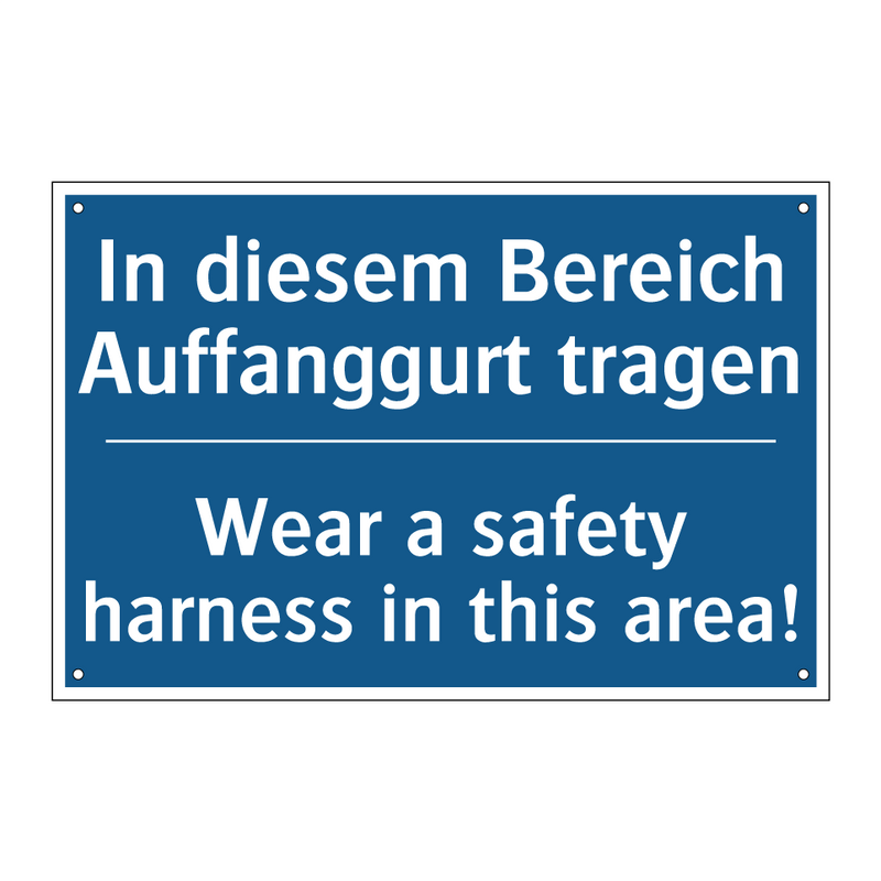 In diesem Bereich Auffanggurt /.../ - Wear a safety harness in this /.../