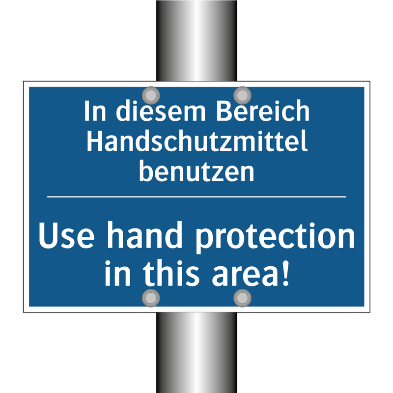 In diesem Bereich Handschutzmittel /.../ - Use hand protection in this area!/.../