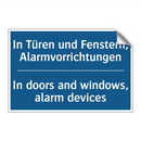 In Türen und Fenstern, Alarmvorrichtungen/.../ - In doors and windows, alarm devices/.../