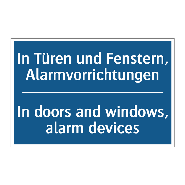 In Türen und Fenstern, Alarmvorrichtungen/.../ - In doors and windows, alarm devices/.../