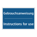 Gebrauchsanweisung - Instructions for use