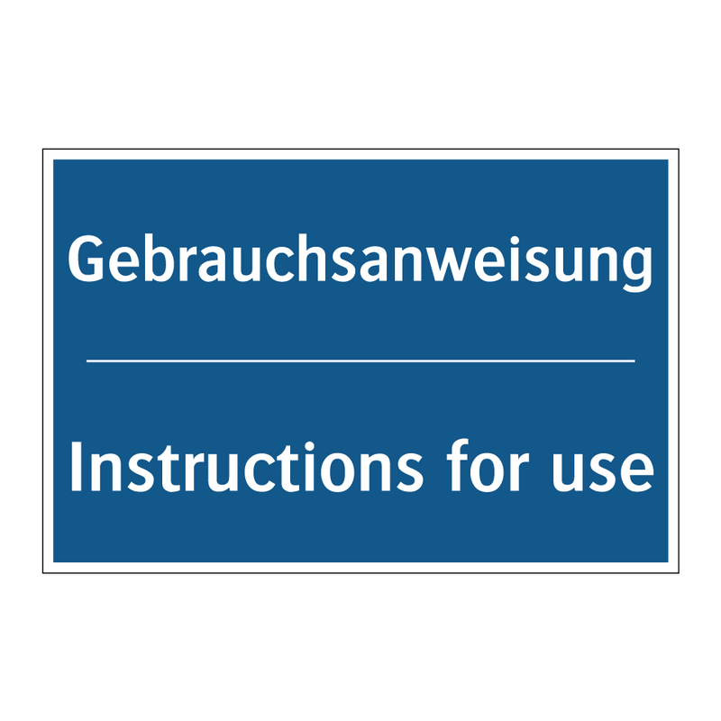 Gebrauchsanweisung - Instructions for use