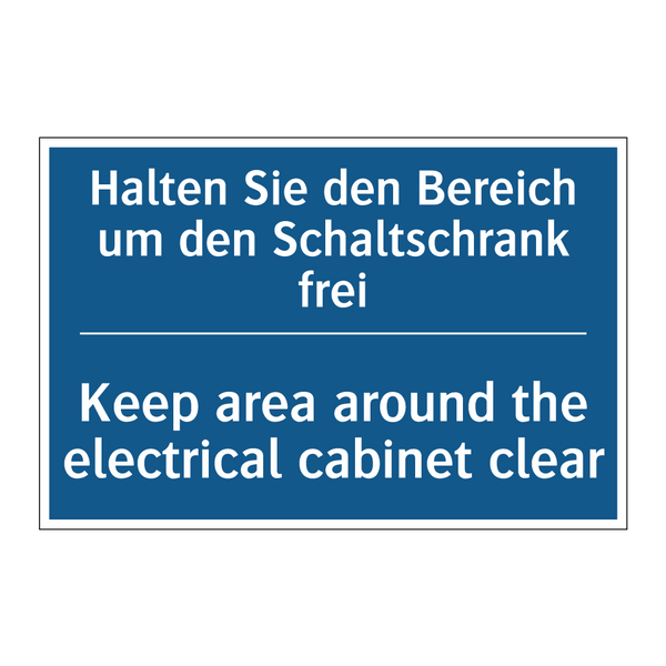 Halten Sie den Bereich um den /.../ - Keep area around the electrical /.../