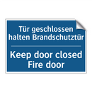 Tür geschlossen halten Brandschutztür/.../ - Keep door closed Fire door