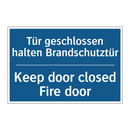 Tür geschlossen halten Brandschutztür/.../ - Keep door closed Fire door