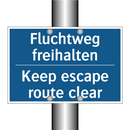 Fluchtweg freihalten - Keep escape route clear