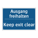 Ausgang freihalten - Keep exit clear