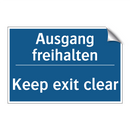 Ausgang freihalten - Keep exit clear