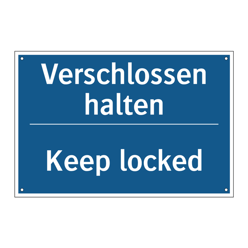 Verschlossen halten - Keep locked