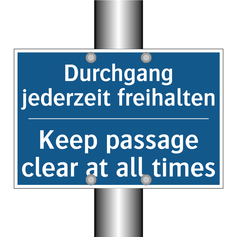Durchgang jederzeit freihalten - Keep passage clear at all times/.../