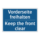 Vorderseite freihalten - Keep the front clear