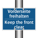Vorderseite freihalten - Keep the front clear