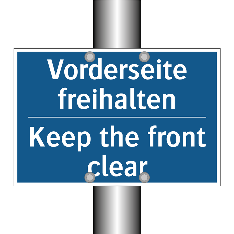 Vorderseite freihalten - Keep the front clear