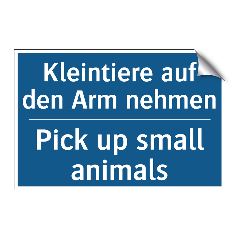 Kleintiere auf den Arm nehmen - Pick up small animals