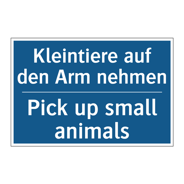 Kleintiere auf den Arm nehmen - Pick up small animals