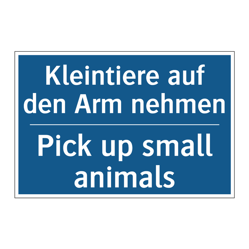 Kleintiere auf den Arm nehmen - Pick up small animals