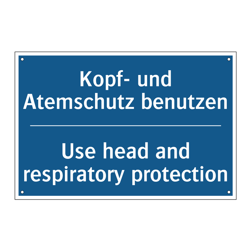 Kopf- und Atemschutz benutzen - Use head and respiratory protection/.../