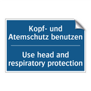 Kopf- und Atemschutz benutzen - Use head and respiratory protection/.../