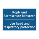 Kopf- und Atemschutz benutzen - Use head and respiratory protection/.../