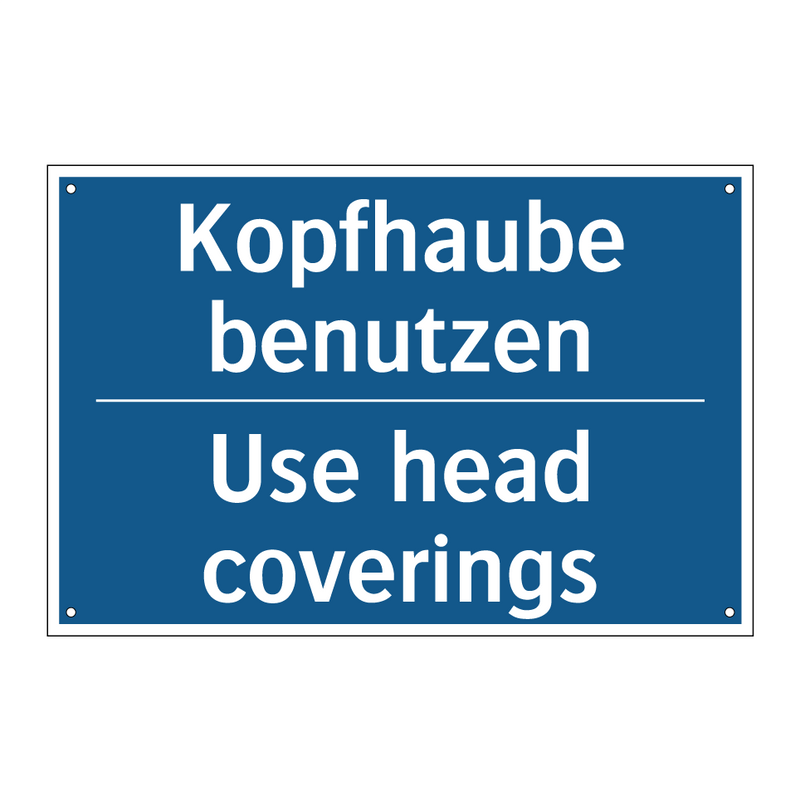 Kopfhaube benutzen - Use head coverings