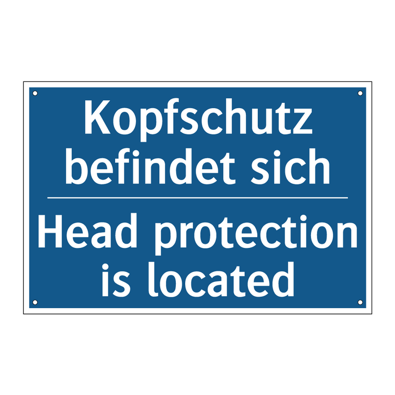 Kopfschutz befindet sich - Head protection is located