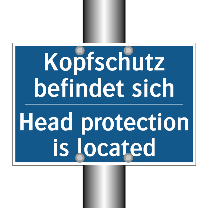 Kopfschutz befindet sich - Head protection is located