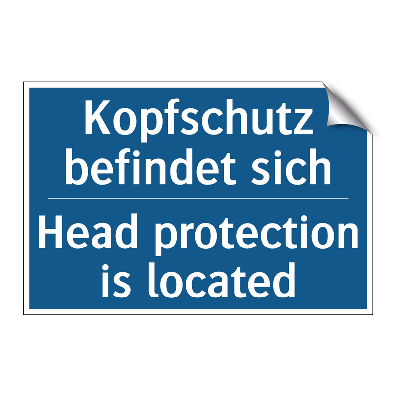 Kopfschutz befindet sich - Head protection is located
