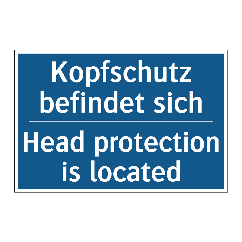Kopfschutz befindet sich - Head protection is located