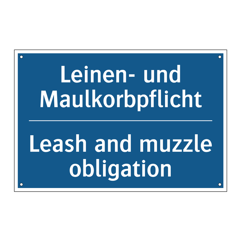 Leinen- und Maulkorbpflicht - Leash and muzzle obligation