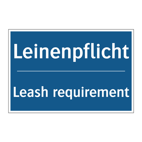 Leinenpflicht - Leash requirement