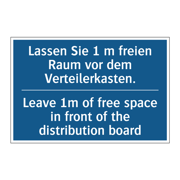 Lassen Sie 1 m freien Raum vor /.../ - Leave 1m of free space in front /.../