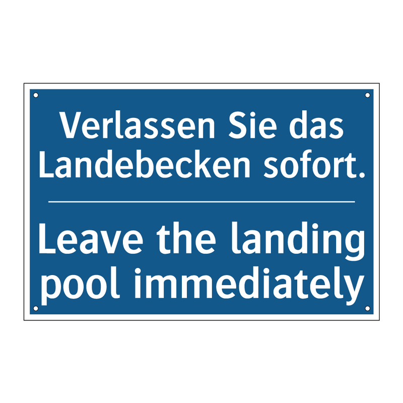 Verlassen Sie das Landebecken /.../ - Leave the landing pool immediately/.../