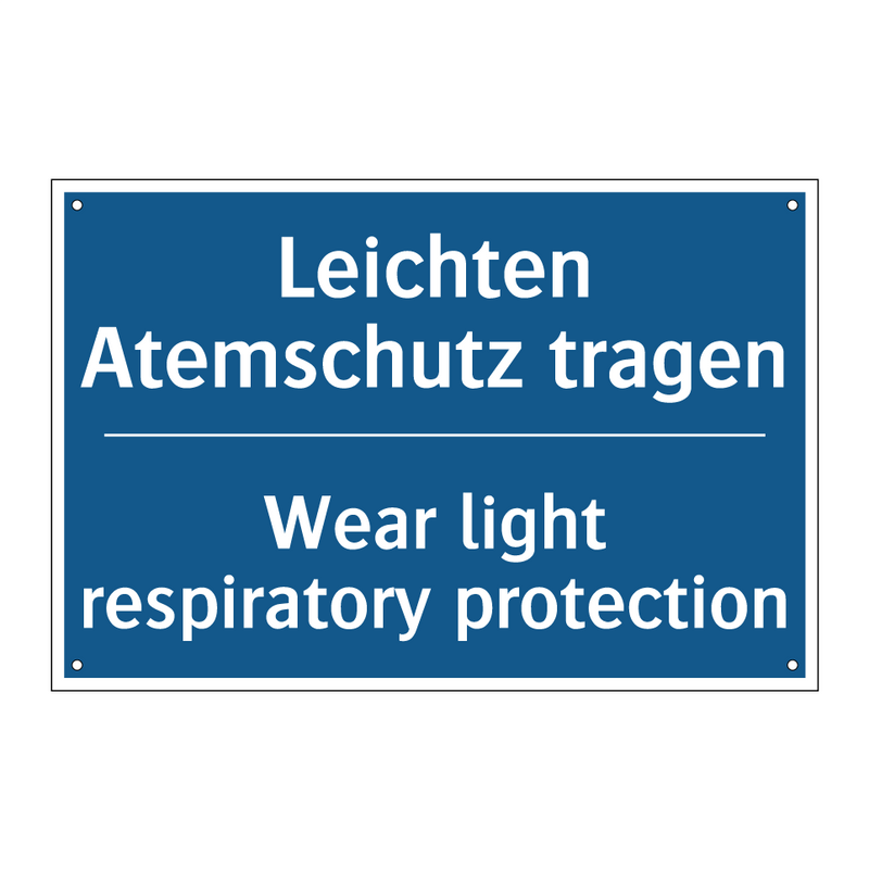 Leichten Atemschutz tragen - Wear light respiratory protection/.../