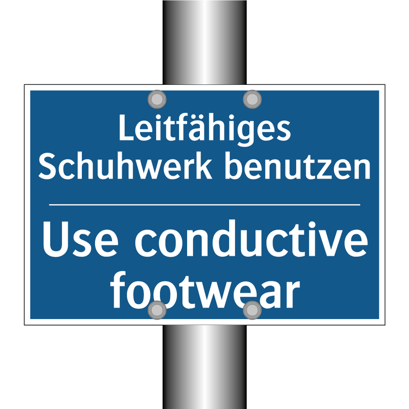 Leitfähiges Schuhwerk benutzen - Use conductive footwear