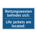 Rettungswesten befindet sich: - Life jackets are located: