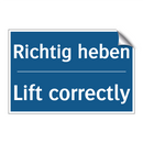 Richtig heben - Lift correctly