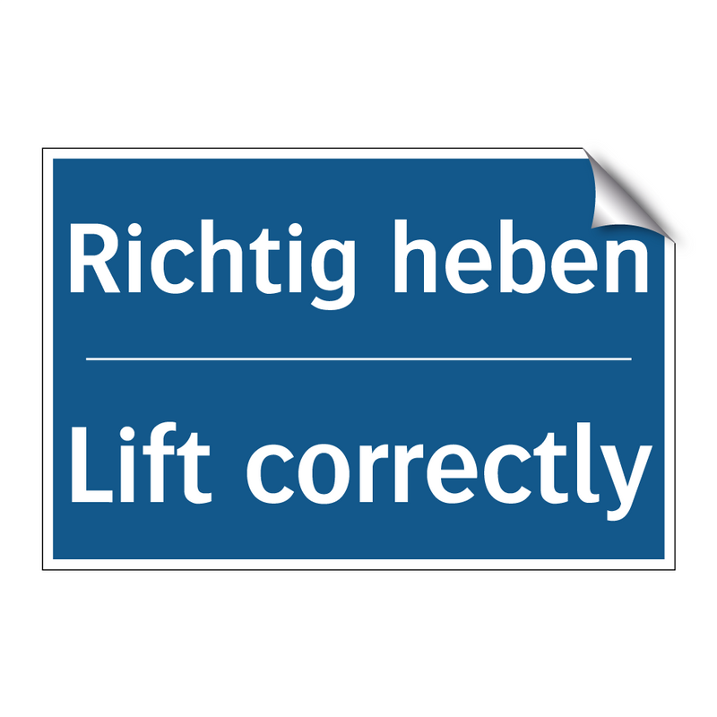 Richtig heben - Lift correctly