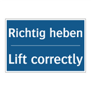 Richtig heben - Lift correctly