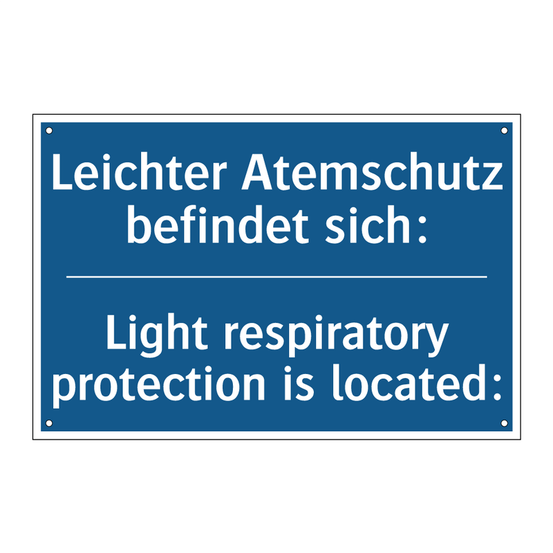 Leichter Atemschutz befindet sich:/.../ - Light respiratory protection is /.../