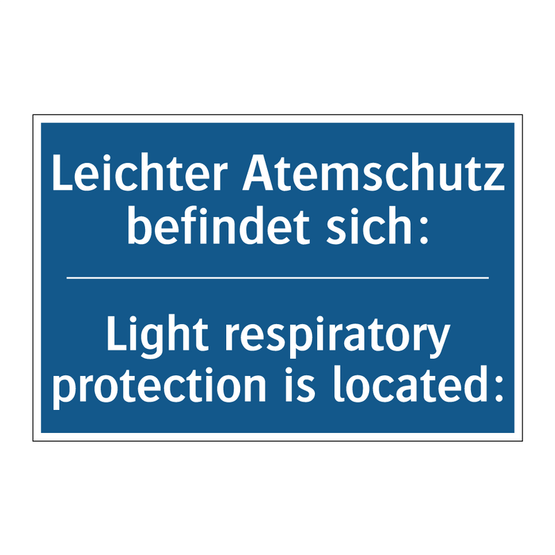 Leichter Atemschutz befindet sich:/.../ - Light respiratory protection is /.../